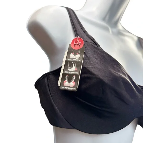 Bali Bra Women’s 40C Lily Fit Black new unlined Underwire natural Support - Picture 2 of 4